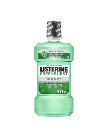 4 Pack x Listerine 1L Mouthwash Freshburst Mild Taste